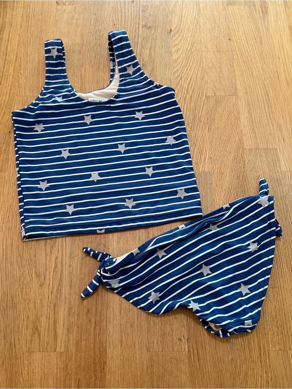 Shade Critters 5/6 Blue Striped Star Print Tankini Set